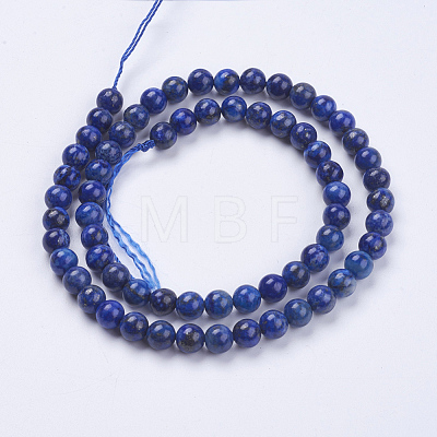 Natural Lapis Lazuli(Filled Color Glue) Beads Strands G-K269-01-6mm-1