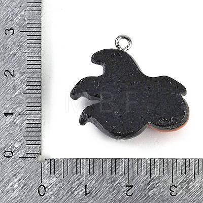 Halloween Theme Resin Pendants RESI-M046-01K-01-1