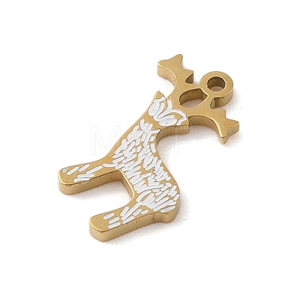 Christmas Theme Ion Plating(IP) 304 Stainless Steel Enamel Pendants STAS-Z083-09G-02-1