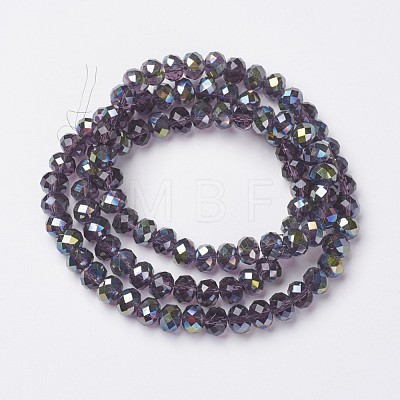 Electroplate Transparent Glass Beads Strands EGLA-A034-T4mm-S07-1