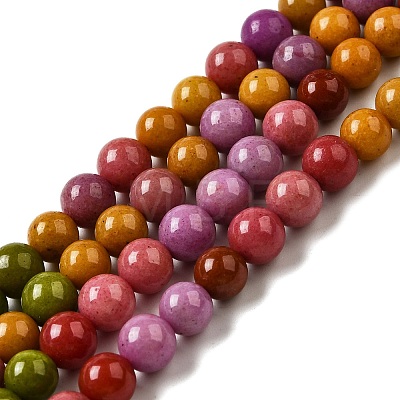 Dyed Natural Malaysia Jade Beads Strands G-G021-02A-17-1