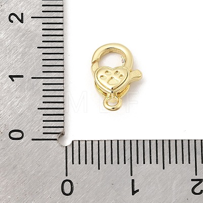 Heart Brass Lobster Claw Clasps KK-Z147-16G-1