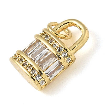 Rack Plating Brass Micro Pave Cubic Zirconia Pendants KK-K392-47G-1