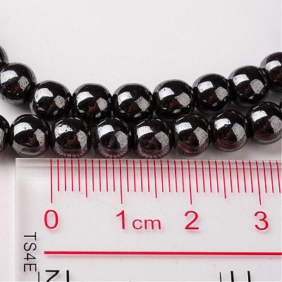 Non-Magnetic Synthetic Hematite Beads Strands X-G-H1624-6mm-1-1