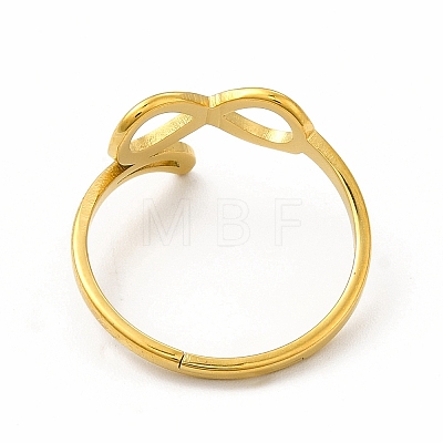 Ion Plating(IP) 304 Stainless Steel Hollow Out Infinity Finger Ring for Women RJEW-B027-14G-1
