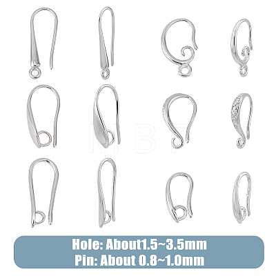 36Pcs 6 Style Brass Earring Hooks KK-FH0006-37-1