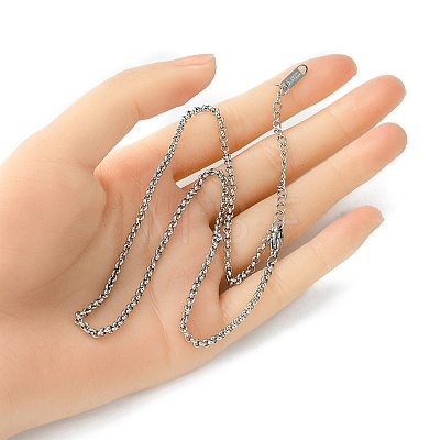 304 Stainless Steel Rolo Chain Necklace for Men Women NJEW-YW0001-18-1