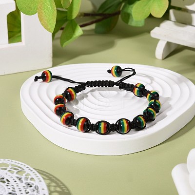 Adjustable Braided Beads Bracelets BJEW-JB07014-1