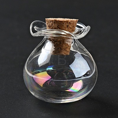 Lucky Bag Shape Glass Cork Bottles Ornament AJEW-A039-02K-1