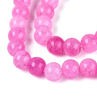 Ombre Effect Dyed Crackle Glass Beads Strands GLAA-Q106-01A-B20-1