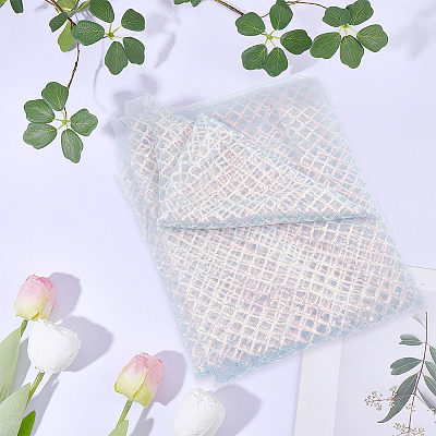 1M Polyester & PVC Sequined Mesh Fabric DIY-CY0003-54C-1