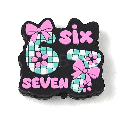 Number 6 7 Theme Cartoon Silicone Beads SIL-E013-02D-1