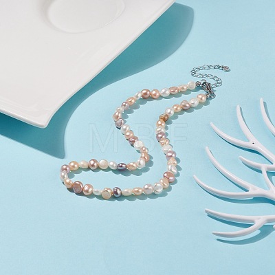 Natural Pearl Beaded Necklace for Women NJEW-JN03899-01-1