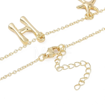 Bohemian Summer Beach Style 18K Gold Plated Shell Shape Initial Pendant Necklaces IL8059-8-1