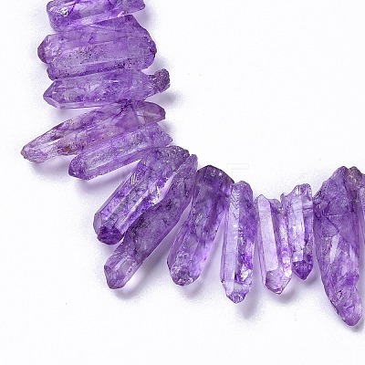 Natural Crackle Quartz Crystal Dyed Beads Strands G-I345-05I-1