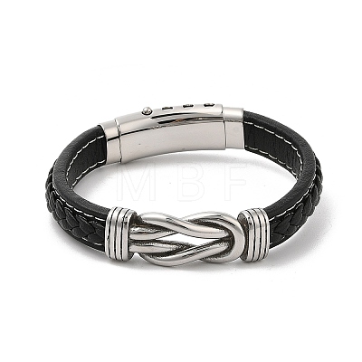 Braided Microfiber Leather Cord Bracelets for Men BJEW-Z081-03P-01-1