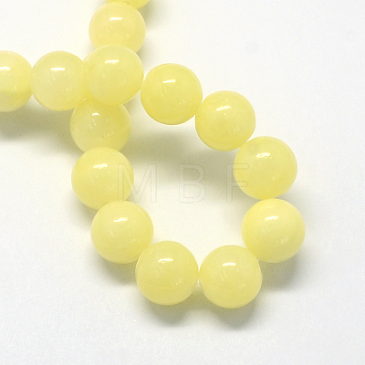 Natural Dyed Yellow Jade Gemstone Bead Strands X-G-R271-4mm-Y06-1