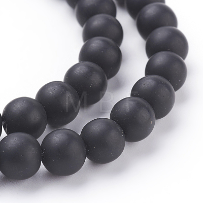Synthetic Black Stone Beads Strands G508-1-1