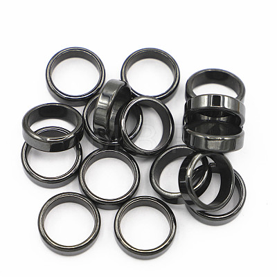 Non-Magnetic Synthetic Hematite Plain Band Ring LS-FIND-PW0021-11E-1