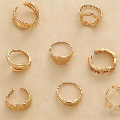 10Pcs Alloy Finger Rings Set for Women WGC74B8-03-1