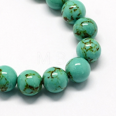 Dyed Synthetic Turquoise Gemstone Bead Strands TURQ-R032-8mm-XSS10-1