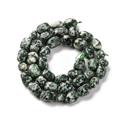 Natural Green Spot Jasper Beads Strands G-G146-A26-01-1