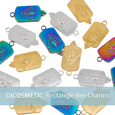 18Pcs 3 Colors 201 Stainless Steel Pendants STAS-DC0013-46-1