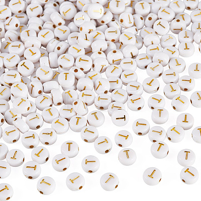 500Pcs Plating Acrylic Beads PACR-TADJ0001-01T-1