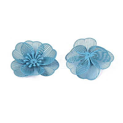 Spray Painted Iron Bead Caps IFIN-N013-05B-1