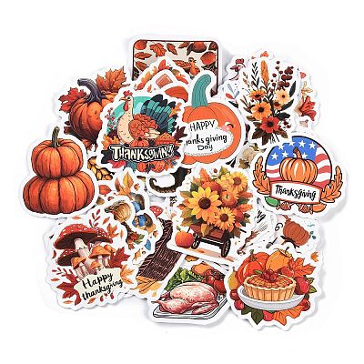 50Pcs Thanksgiving Day Cartoon Paper Self-Adhesive Picture Stickers STIC-C010-05-1