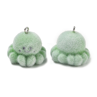 Flocking Opaque Resin Pendants RESI-F064-A18-1
