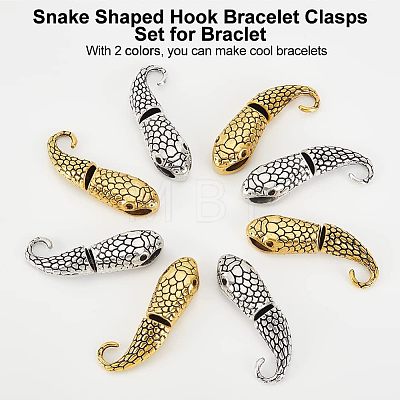  12 Sets 6 Colors Tibetan Style Alloy Hook
 and S-Hook Clasps FIND-NB0002-94-1