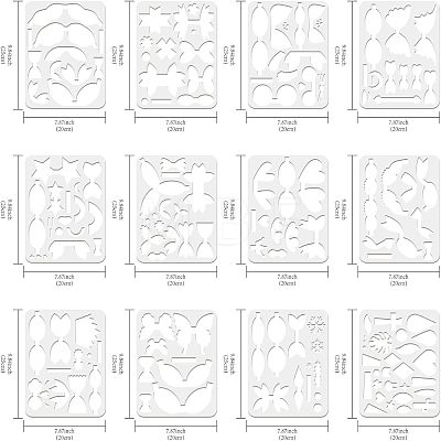 Plastic Drawing Painting Stencils Templates DIY-WH0222-015-1