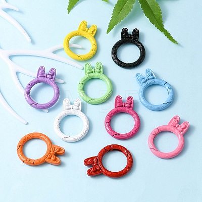 10Pcs Spray Painted Alloy Spring Gate Rings FIND-YW0001-64-1