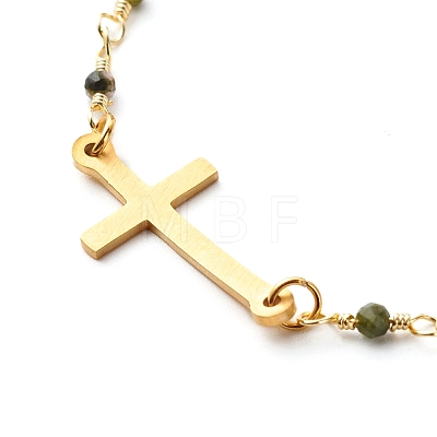 Cross Link Bracelet BJEW-JB06865-02-1