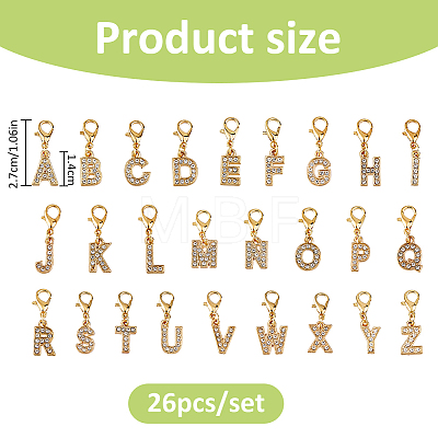 26Pcs Alloy Rhinestone Pendant Decorations HJEW-FH00327-1