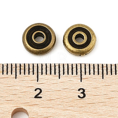 Rack Plating Flat Round Brass Beads KK-M302-01AG-1