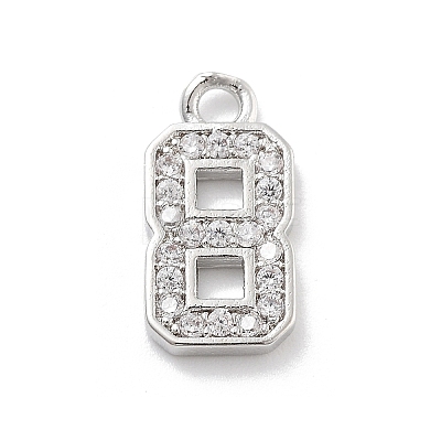 Brass Micro Pave Clear Cubic Zirconia Pendants ZIRC-I067-02I-1