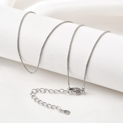 0.8MM Brass Box Chain Necklaces NJEW-G341-02P-1
