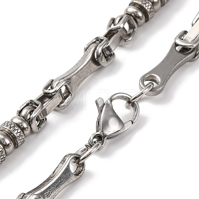 201 Stainless Steel Column Link Chain Necklace NJEW-F222-25P-1