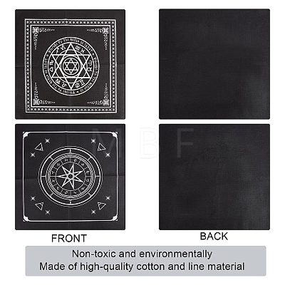 2 Sheets 2 Style Non-Woven Fabric Tarot Tablecloth for Divination AJEW-CN0001-62B-1