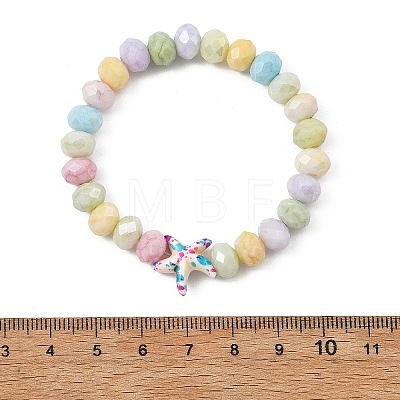 Glass & Synthetic Turquoise Beaded Bracelets BJEW-JB13889-02-1