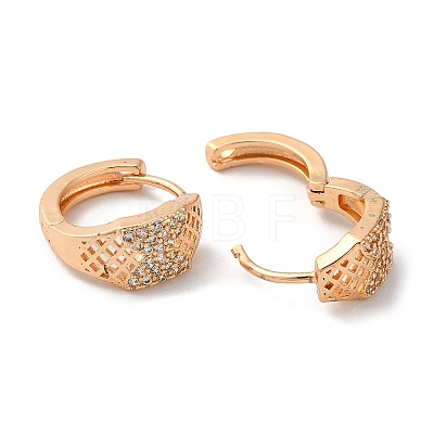 Brass Hoop Earrings with Rhinestone EJEW-K256-83KCG-1