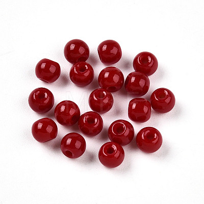 Opaque Solid Color Glass Beads GLAA-N007-4mm-A07-1