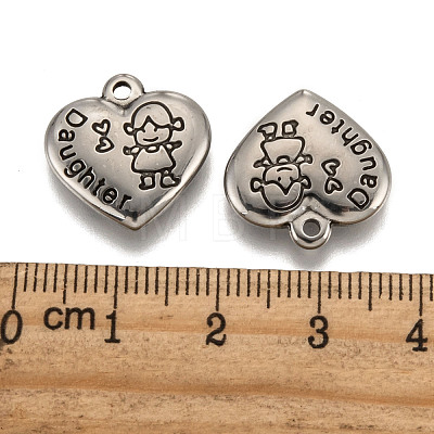 Heart with Word Daughter 316 Surgical Stainless Steel Pendants STAS-I061-151-1