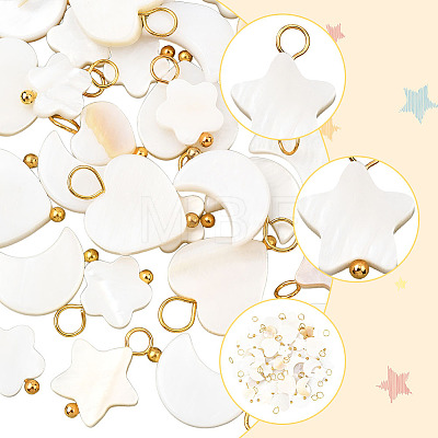50Pcs Natural Freshwater Shell Pendants FIND-SC0020-74-1