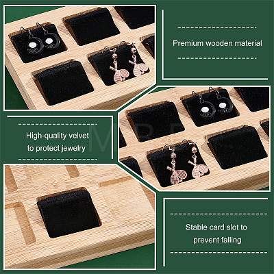8-Grid Wood Earring Display Board EDIS-WH0016-010B-1