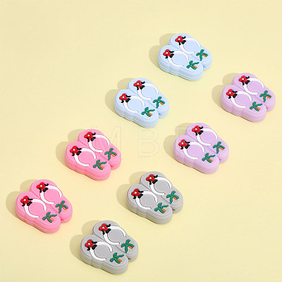 8Pcs 4 Colors Food Grade Eco-Friendly Silicone Beads SIL-CA0002-16-1