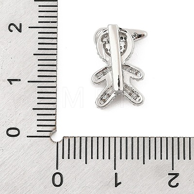 Brass Micro Pave Clear Cubic Zirconia Slide Charms ZIRC-I068-26P-1