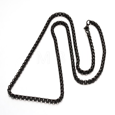 304 Stainless Steel Box Chain Necklaces NJEW-L353-39-1